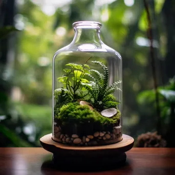 Empty glass terrarium with natural light - Image 2