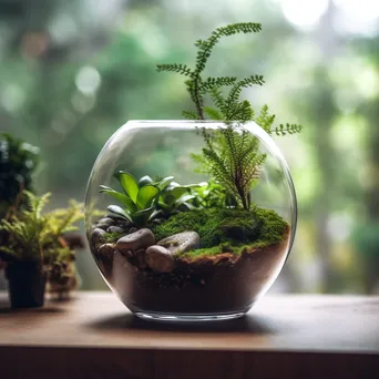 Empty glass terrarium with natural light - Image 3