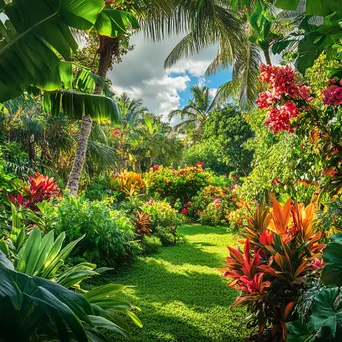 Colorful flowers and greenery on a tropical island - Image 1