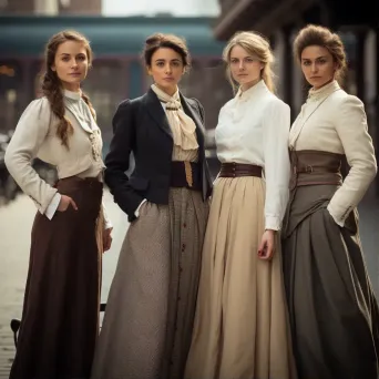 1910s suffragette fashion tailored jackets and ankle-length skirts - Image 1