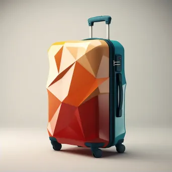 A high-fashion low poly suitcase with a vibrant geometric pattern - Image 2