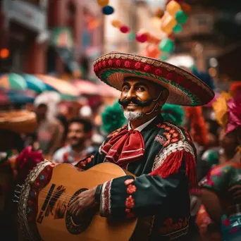 Cinco de Mayo celebration with Mexican flags and mariachi bands - Image 3