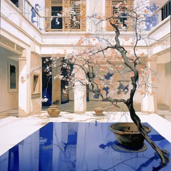 Moroccan-style courtyard with Zen elements - Image 1