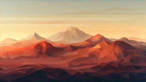 Polygonal depiction of a desert landscape at dusk - Image 2