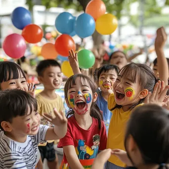 Children having fun at a local Children