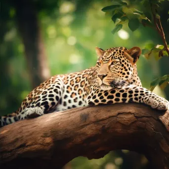 Leopard resting in tree - Image 4