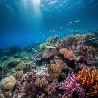 Colorful coral reef teeming with marine life under the clear blue sea - Image 4