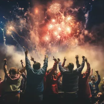 People celebrating a local sports team