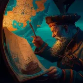 Navigator uses celestial map in uncharted waters - Image 4