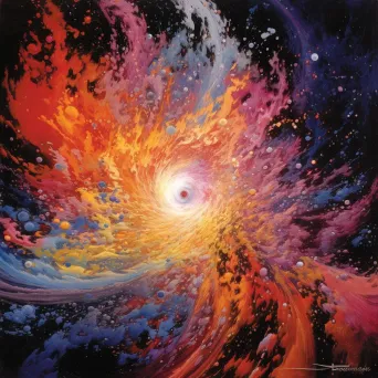 Visual representation of the Big Bang with cosmic colors and galaxies - Image 3