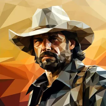 Low poly cowboy in a nostalgic western setting - Image 4