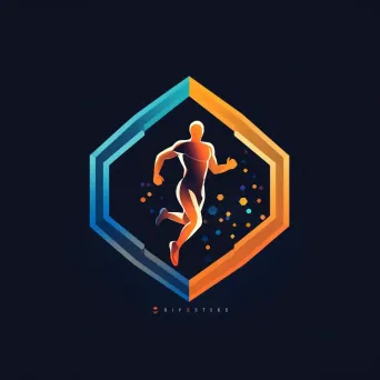 Logo with sports analytics graph in orange and blue colors - Image 1