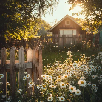 Tranquil Rustic Apiary with Wooden Fences