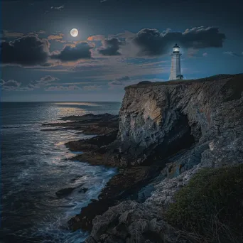 Moonlit Lighthouse