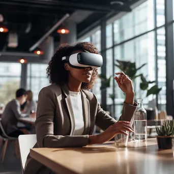 Office worker attending a virtual conference in VR. - Image 4