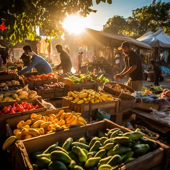 People shopping at a busy farmer