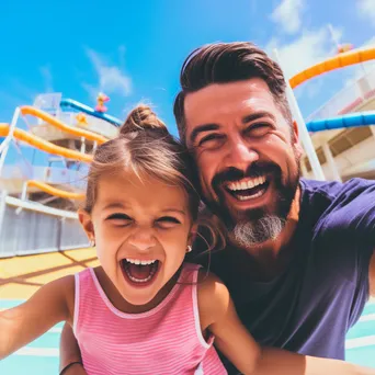 Families enjoying water park on cruise ship. - Image 3