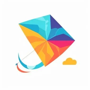 Colorful kite against blue sky logo - Image 2