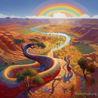 Australian aboriginal myth of landscape shaping by the Rainbow Serpent - Image 1