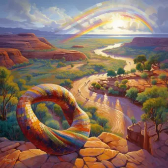 Australian aboriginal myth of landscape shaping by the Rainbow Serpent - Image 2