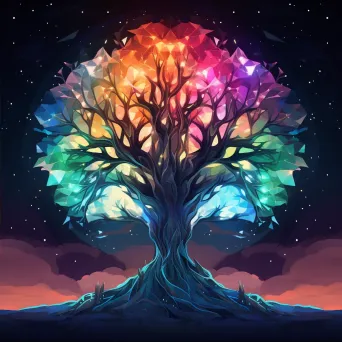 Low Poly Cosmic Yggdrasil