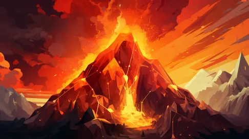 Volcano Eruption Low Poly