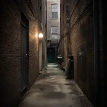 Sparse urban alleyway with street lamp shot on iPhone 13 Pro - Image 2