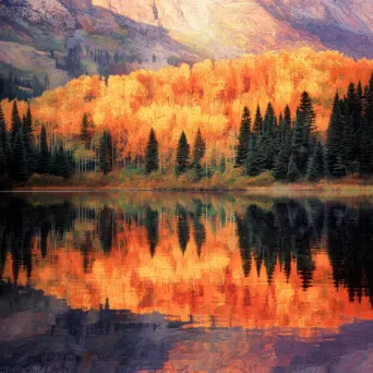 Impressionist Autumn Reflection