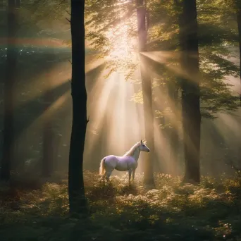 Mystical Unicorn in Enchanted Forest