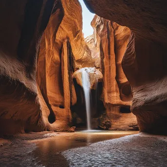 Remote desert oasis with waterfall and wildlife - Image 4