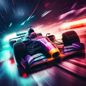 Exhilarating Formula 1 racing speed with cars zooming on the track - Image 1