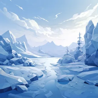 Snowy Low Poly Landscape