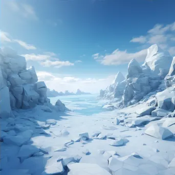 Low poly depiction of a pristine snowy landscape - Image 4