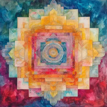 Watercolor Mandala Harmony