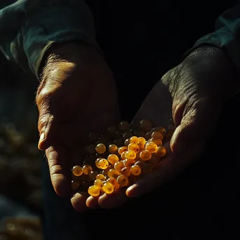 Close-up of hands inspecting ripe grapes - Image 3