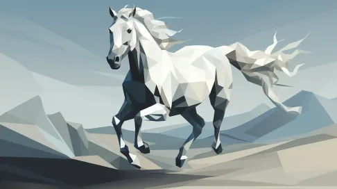 Low Poly Galloping Horse