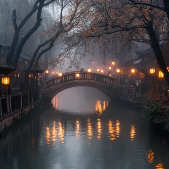 Fog-enshrouded bridge over a river - Image 2