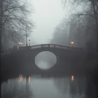 Fog-enshrouded bridge over a river - Image 4