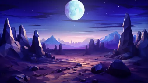 Moonlit Desert Low Poly