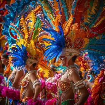 Rio Carnival celebration with samba dancers and vibrant floats - Image 4