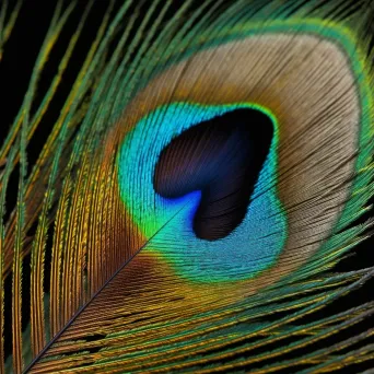 Close-up of a vibrant peacock feather - Image 1