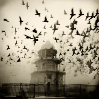 Flock of birds escaping from a cage - Image 4