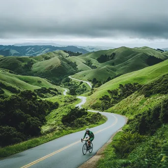 Cyclist Enjoying Scenic Overlook