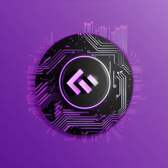 Bold and impactful logo for a cryptocurrency exchange with a coin icon in purple and black - Image 3