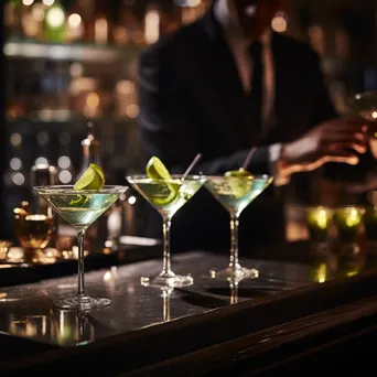 Bartender shaking a martini at a sophisticated cocktail bar - Image 3