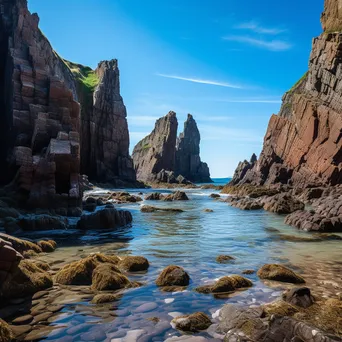 Remote coastal sea stacks with beaches and cliffs - Image 2