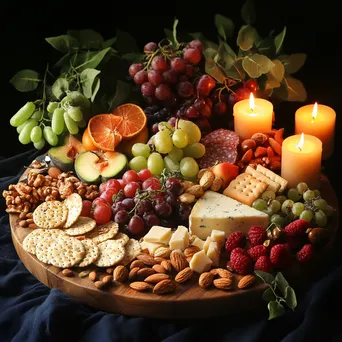 An elegant charcuterie board displaying fruits, nuts, and cheese. - Image 3