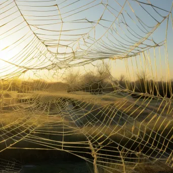 Glistening spider web in morning light - Image 3