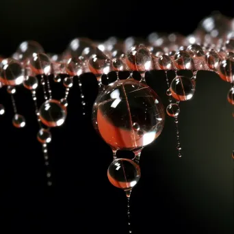 water droplets on spider silk - Image 3