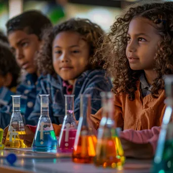 Children conducting a science experiment in class - Image 4